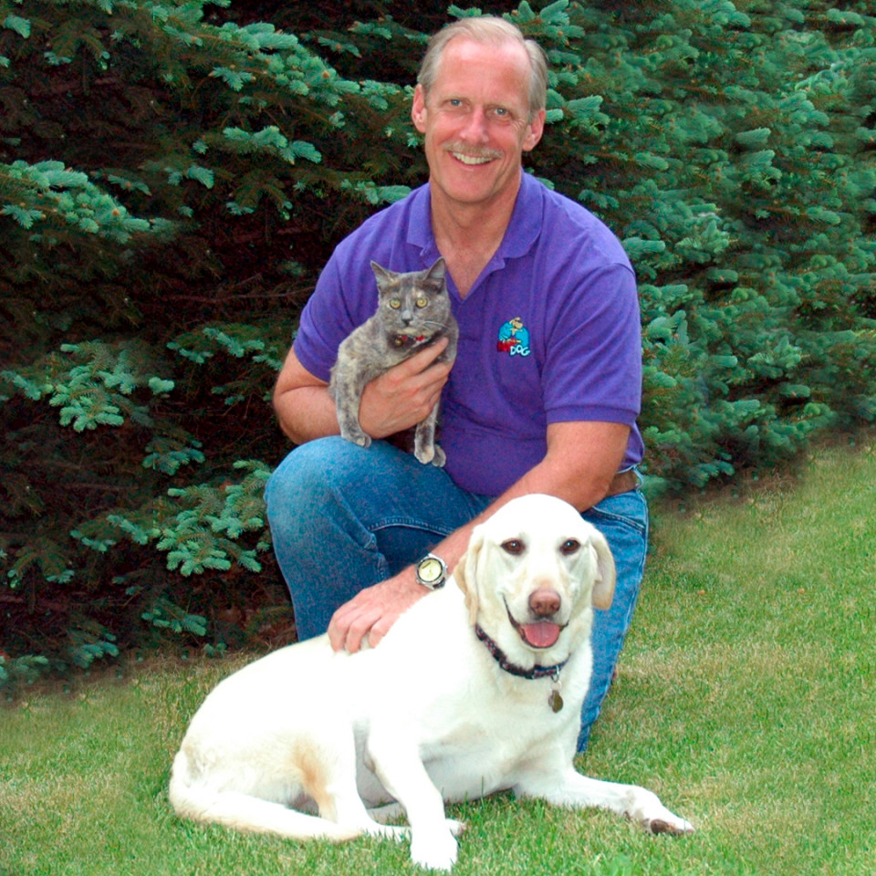 Dr. Scott Augustine with his two pets