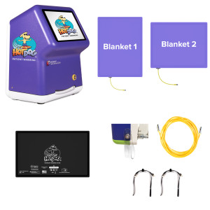 Veterinary Single Port Starter Kit with WC71V Temperature Management Controller - Single Port, 2 Veterinary Warming Blankets, 1 Blanket Cable, 1 Pressure Reduction Pad, 1 Clear Strap for WC7XV, and 2 Blanket Straps